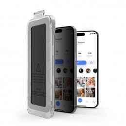 „Tech-Protect Quick Set Spy+“ privatumo stiklų, skirtų „iPhone 16 Pro Max“, 2 vnt. pakuotėje