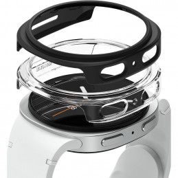 „Ringke Slim“ 2 dėklų rinkinys, skirtas „Samsung Galaxy Watch 8 40 mm“ – skaidrus-matinės juodos spalvos