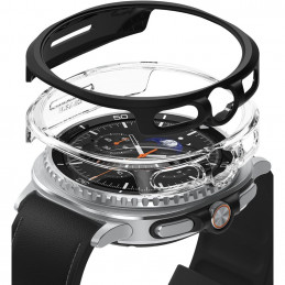 „Ringke Slim“ 2 dėklų rinkinys, skirtas „Samsung Galaxy Watch 8 Classic 46mm“ – skaidrus-matinės juodos spalvos