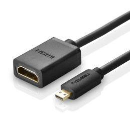 Ugreen kabelio adapterio adapteris HDMI - micro HDMI 19 kontaktų 20 cm juodas (20134)