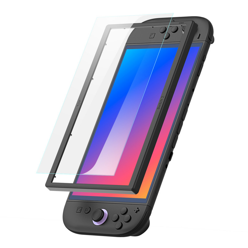 „Dux Ducis HD“ grūdintas stiklas, skirtas „Nintendo Switch 2“ su montavimo rėmeliu