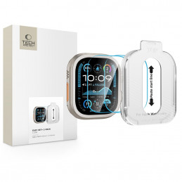 „Tech-Protect Easy Set+“ grūdinto stiklo 2 vnt. pakuotė, skirta „Apple Watch Ultra 1/ 2 49 mm“ – skaidrus