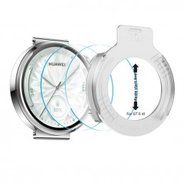 „Tech-Protect Easy Set+“ 2 grūdinto stiklo pakuotė, skirta „Huawei Watch GT 5 41 mm“ – skaidri.