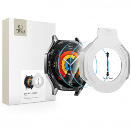 „Tech-Protect Easy Set+“ 2 grūdinto stiklo pakuotė, skirta „Huawei Watch GT 5 46 mm“ – skaidri.