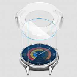„Tech-Protect Easy Set+“ 2 grūdinto stiklo pakuotė, skirta „Huawei Watch GT 5 46 mm“ – skaidri.