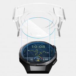 „Tech-Protect Easy Set+“ 2 grūdinto stiklo pakuotė, skirta „Huawei Watch GT 5 Pro 46 mm“ – skaidri.