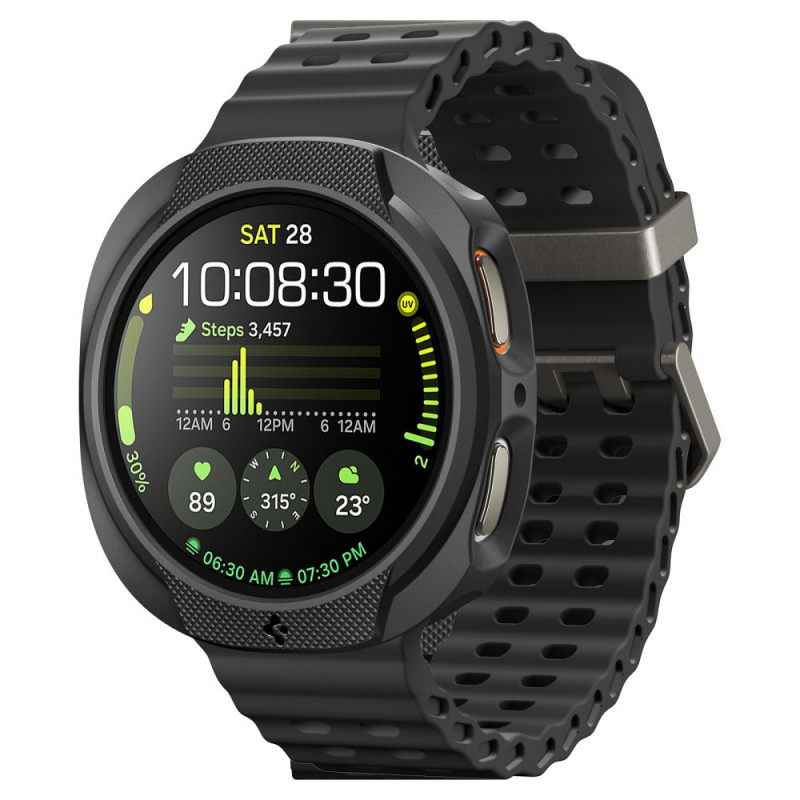 „Spigen Liquid Air“ dėklas, skirtas „Samsung Galaxy Watch 8 40mm“ – matinės juodos spalvos