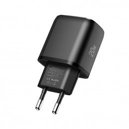„Tech-Protect NCA20 PD 20W / QC3.0 USB-A / USB-C“ sieninis įkroviklis – juodas