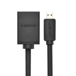 Ugreen kabelio adapterio adapteris HDMI - micro HDMI 19 kontaktų 20 cm juodas (20134)