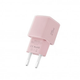 „Tech-Protect NCM25 USB-C PD 25W“ sieninis įkroviklis – rožinis