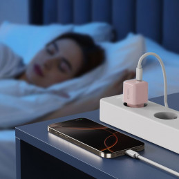 „Tech-Protect NCM25 USB-C PD 25W“ sieninis įkroviklis – rožinis