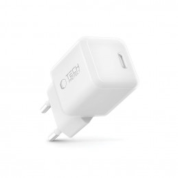 „Tech-Protect NCM25 USB-C PD 25W“ sieninis įkroviklis – baltas