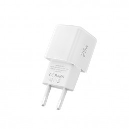 „Tech-Protect NCM25 USB-C PD 25W“ sieninis įkroviklis – baltas