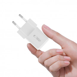 „Tech-Protect NCM25 USB-C PD 25W“ sieninis įkroviklis – baltas