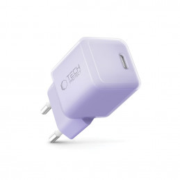 „Tech-Protect NCM25 USB-C PD 25W“ sieninis įkroviklis – violetinis