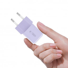 „Tech-Protect NCM25 USB-C PD 25W“ sieninis įkroviklis – violetinis
