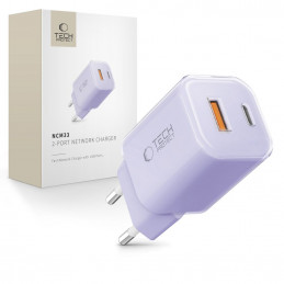 „Tech-Protect NCM33 PD 33W QC3.0 USB-C / USB-C sieninis įkroviklis – violetinis