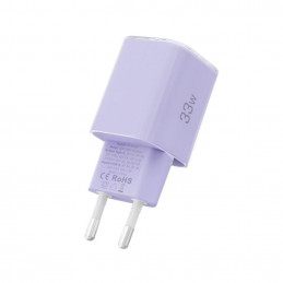 „Tech-Protect NCM33 PD 33W QC3.0 USB-C / USB-C sieninis įkroviklis – violetinis