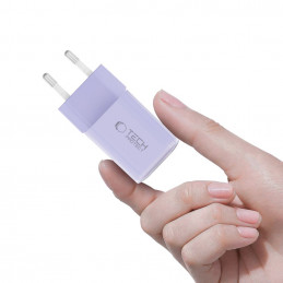 „Tech-Protect NCM33 PD 33W QC3.0 USB-C / USB-C sieninis įkroviklis – violetinis