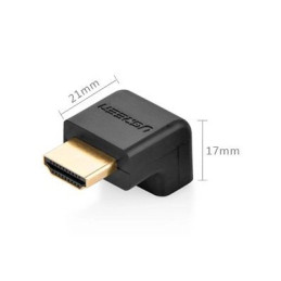 Ugreen adapteris, HDMI apatinio kampo jungtis, juoda (20109)