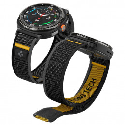 „Spigen Athlex Air Strap“, skirtas „Samsung Galaxy Watch 40/ 44/ 46mm“ – juodas ir geltonas