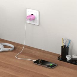 „Tech-Protect NCA20 PD 20W QC3.0 USB-A / USB-C“ sieninis įkroviklis – rožinis