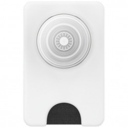 „Popsockets PopWallet+ PopGrip PW+ MS G2 MagSafe“ piniginės telefono laikiklis ir stovas, baltas ir permatomas