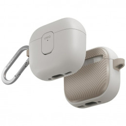 UNIQ Clyde Lock dėklas, skirtas AirPods 4 ausinėms – smėlio spalvos