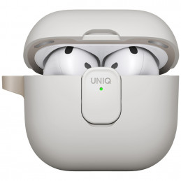 UNIQ Clyde Lock dėklas, skirtas AirPods 4 ausinėms – smėlio spalvos