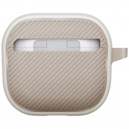 UNIQ Clyde Lock dėklas, skirtas AirPods 4 ausinėms – smėlio spalvos
