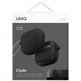 UNIQ Clyde Lock dėklas, skirtas AirPods 4 ausinėms – juodas