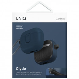 UNIQ Clyde Lock dėklas, skirtas AirPods 4 ausinėms – mėlynas