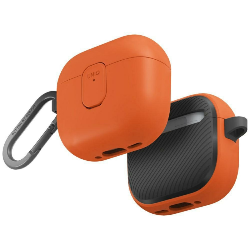UNIQ „Clyde Lock“ dėklas, skirtas „AirPods 4“ – oranžinis