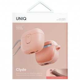 UNIQ „Clyde Lock“ dėklas, skirtas „AirPods 4“ – rožinis