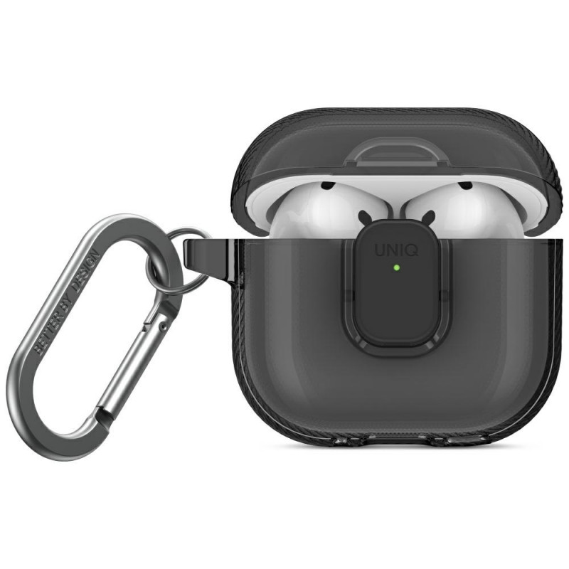 UNIQ Glase Pro dėklas, skirtas AirPods 4 ausinėms – juodas
