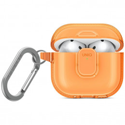 UNIQ Glase Pro dėklas, skirtas AirPods 4 ausinėms – oranžinis