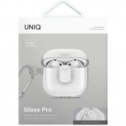 UNIQ Glase Pro dėklas, skirtas AirPods 4 – permatomas