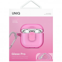 UNIQ Glase Pro dėklas, skirtas AirPods 4 ausinėms – rožinis
