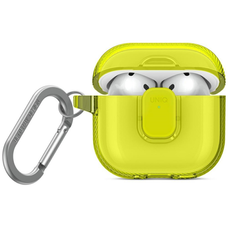 UNIQ Glase Pro dėklas, skirtas AirPods 4 ausinėms – geltonas