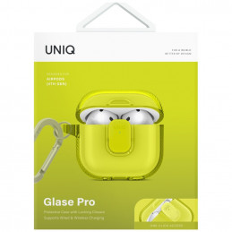 UNIQ Glase Pro dėklas, skirtas AirPods 4 ausinėms – geltonas