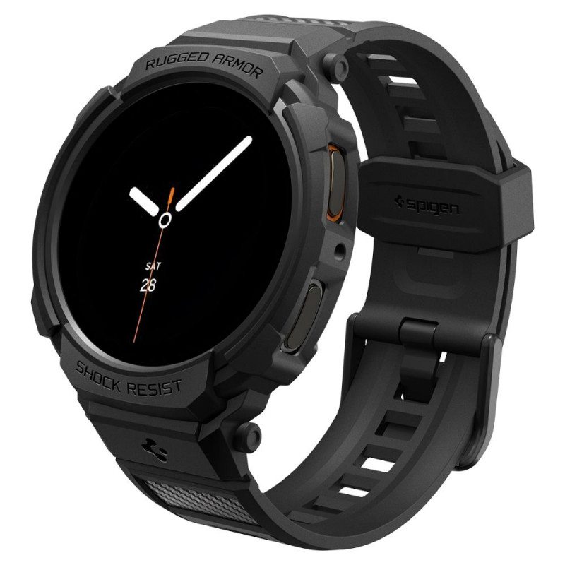 „Spigen Rugged Armor Pro“ dirželis, skirtas „Samsung Galaxy Watch 8“ (44 mm), matinės juodos spalvos