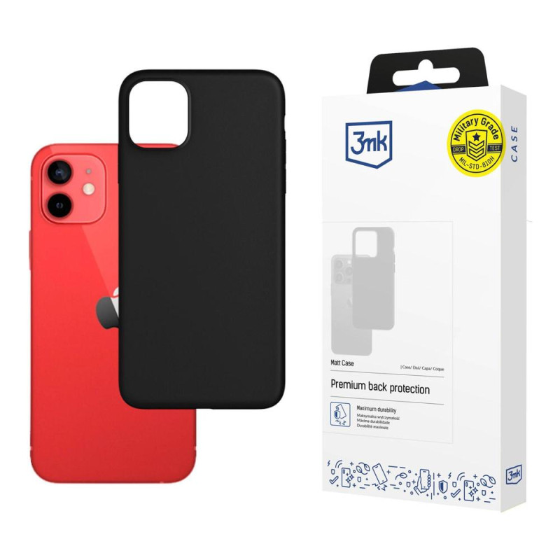 3mk matinis dėklas iPhone 12 mini - juodas