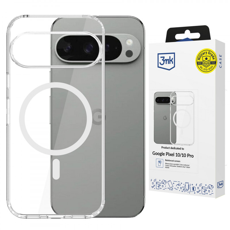 3mk „Armor MagCase“, skirtas „Google Pixel 10“ / „Google Pixel 10 Pro“ – skaidrus