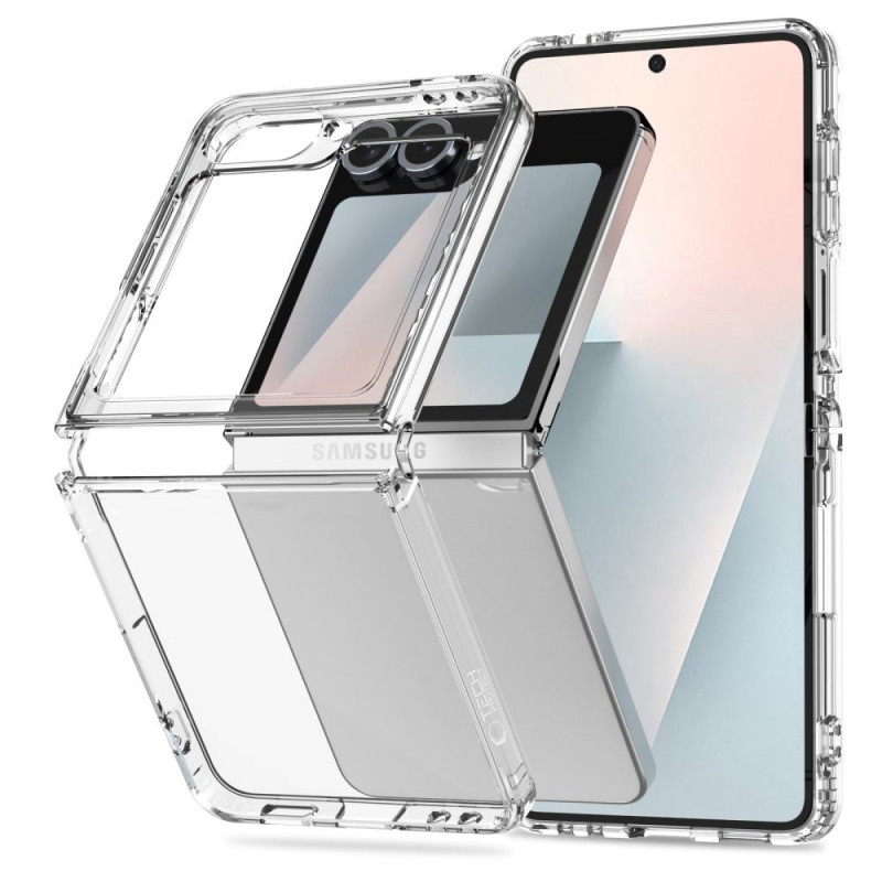 „Tech-Protect FlexAir“ hibridinis dėklas, skirtas „Samsung Galaxy Z Flip 6 / 7 FE“ – skaidrus