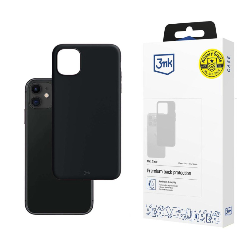 3mk matinis dėklas, skirtas iPhone 11 – juodas