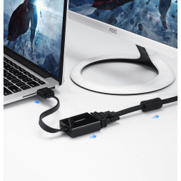 Ugreen HDMI – VGA mikro USB / garso 3,5 mm mini lizdo adapteris juodas (40248)