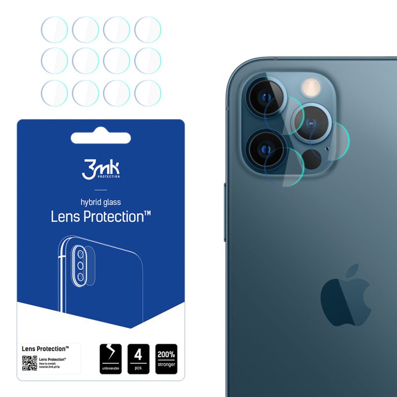 3mk Lens Protection™ hibridinis fotoaparato stiklas, skirtas iPhone 12 Pro