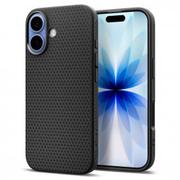 „Spigen Liquid Air“ dėklas, skirtas „iPhone 17“ – matinės juodos spalvos