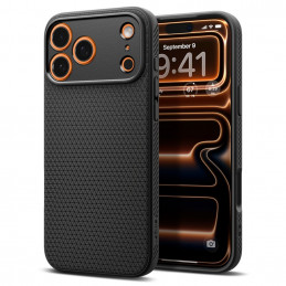 „Spigen Liquid Air“ dėklas, skirtas „iPhone 17 Pro“ – matinės juodos spalvos