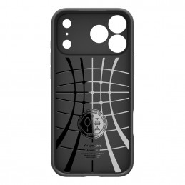 „Spigen Liquid Air“ dėklas, skirtas „iPhone 17 Pro“ – matinės juodos spalvos